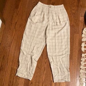 NWT Madewell Pleated Taper Wide-Leg Pants in Windowpane size 2